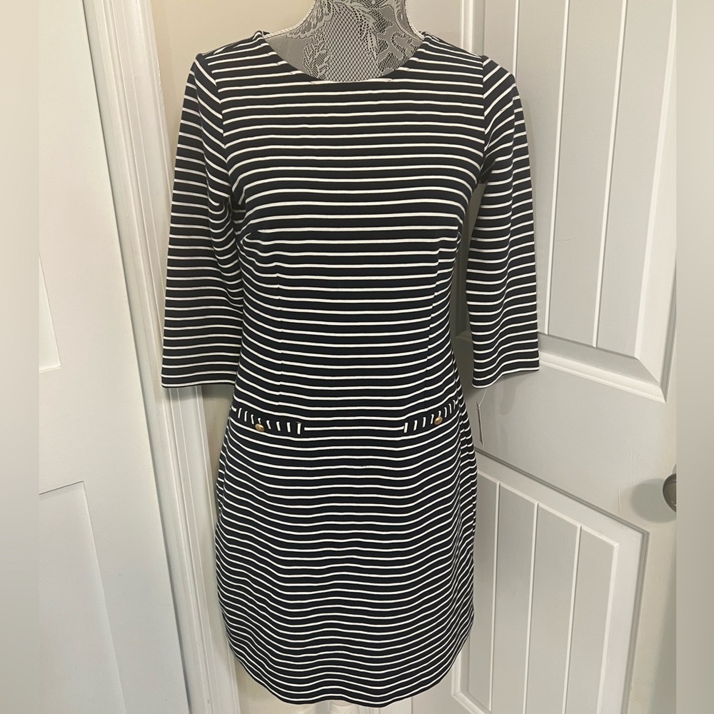 NWT Talbots 3/4 sleeve striped dress